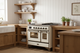 ILVE Majestic III 40" Dual Fuel, Range, Antique White, Burnished Trim UMD40FNR3AWB