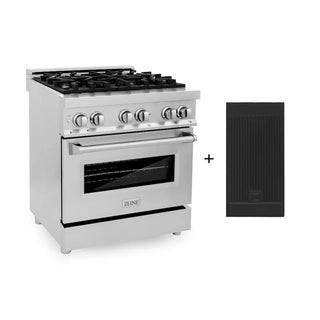 ZLINE 30" Dual Fuel Oven Range, Stainless Steel, Griddle RA-GR-30