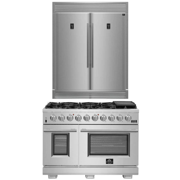 FORNO Appliance Package - 48" Gas Range and 60" Refrigerator FBDL-019-04CAUS