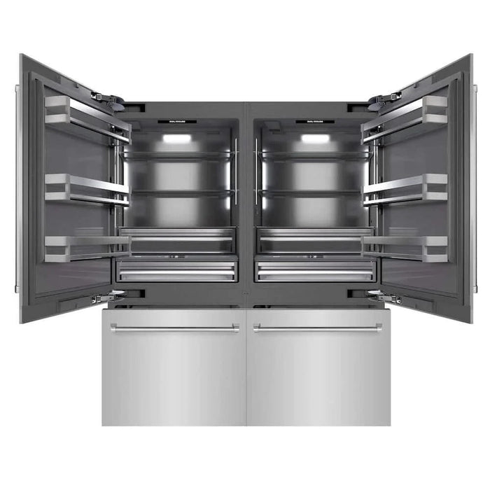 ZLINE 72" Built-In Bottom Freezer Refrigerator,Water Dispenser, Ice Maker,Graphite Gray GRBIT-304-72