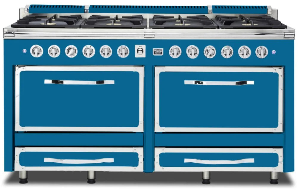 VIKING Tuscany Series 66" Dual Fuel Range, Alluvial Blue TVDR6618BAB