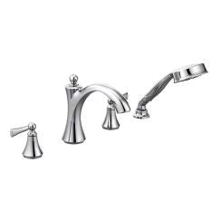 Moen Wynford Two-Handle Roman Tub Faucet Includes Hand Shower T654