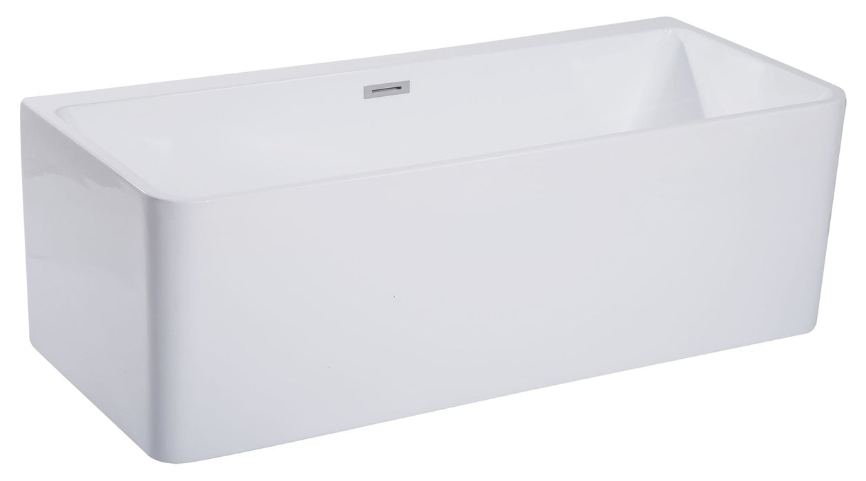 ALFI brand 67" White Rectangular Acrylic Free Standing Soaking Bathtub AB8859