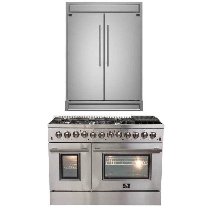FORNO Appliance Package - 48" Gas Range and 60" Refrigerator FBDL-018-03CAUS