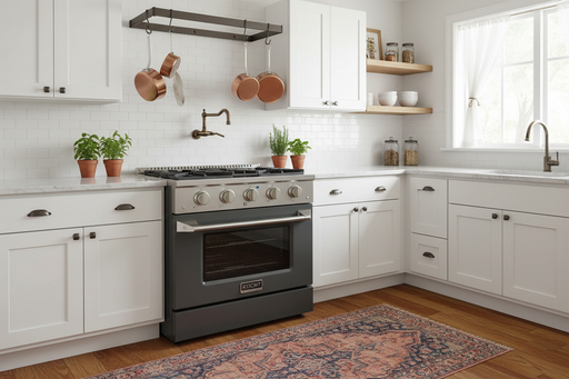 Kucht 30” Pro-Style Kitchen Dual Fuel Range in Green - Front View