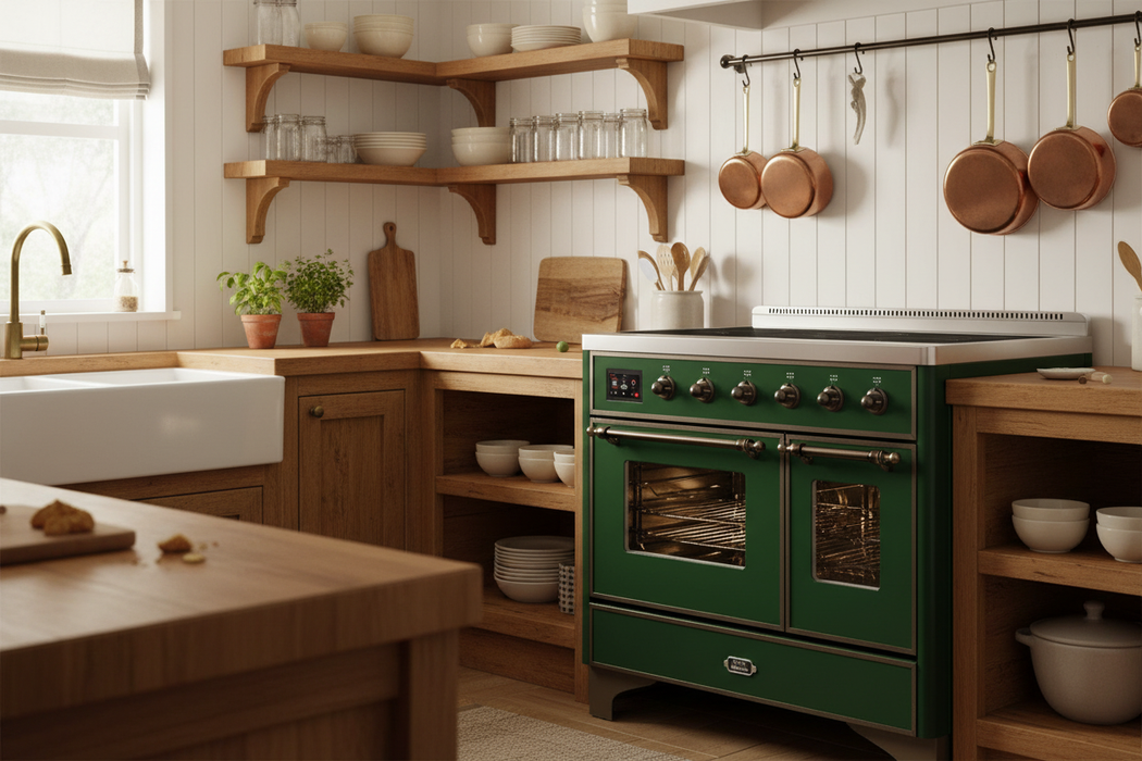 ILVE Majestic II 40" Induction Range Emerald Green Bronze Trim UMDI10NS3EGB