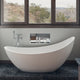 ALFI brand 73" White Solid Surface Smooth Resin Soaking Slipper Bathtub AB9951