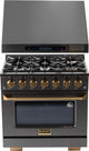 Kucht 2 Piece Kitchen Appliances Package with Gas Range in Stainless Steel KEG363-KRH363A