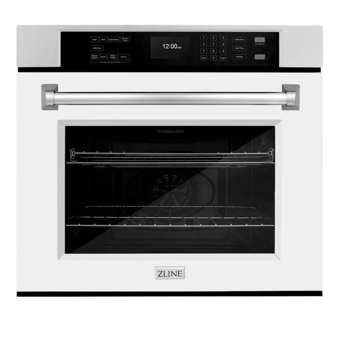 ZLINE 30 "Professional True Convection Single Wall Oven, Air Fry, Self Clean, White Matte WAS-WM-30