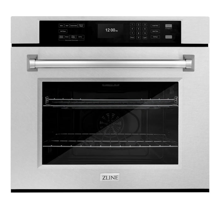 ZLINE 30"Professional True Convection Single Wall Oven, Air Fry, Self Clean, DuraSnow® Stainless Steel WASS-30