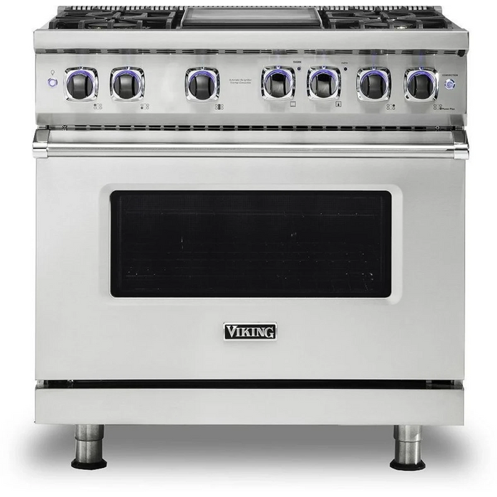 Viking® 7 Series 36" Stainless Steel Pro Style Dual Fuel Range VDR73624GSS