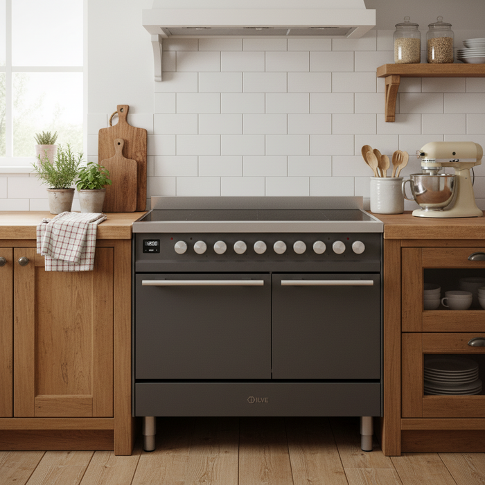 ILVE 40"Professional Plus Induction Range, Matte Graphite UPDI406QMPMG