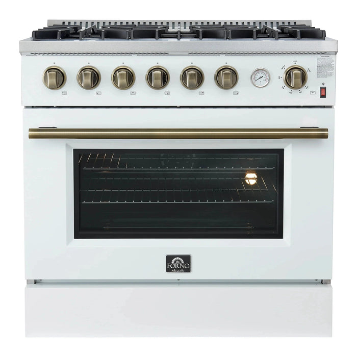 FORNO Marco 36" Gas on Gas Range FFSGS6277-36WHT
