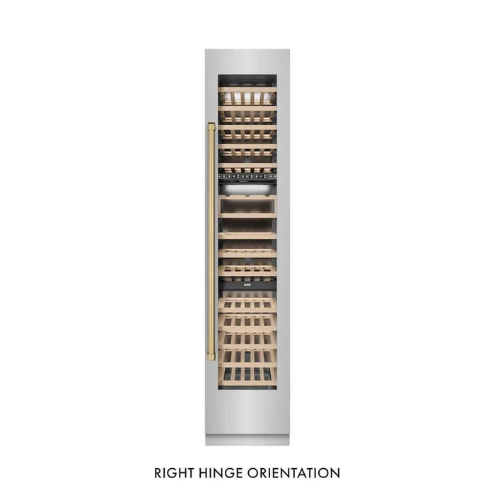 ZLINE 18"Triple Zone 68 Bottle Right Hinge Column Wine Cooler, Stainless Steel Champagne Bronze RCWVRZ-30418-CB
