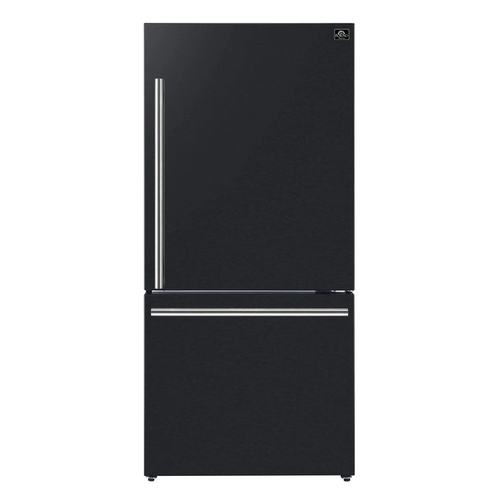 FORNO Espresso Milano 31" Right Swing Refrigerator FFFFD1785-31BLK