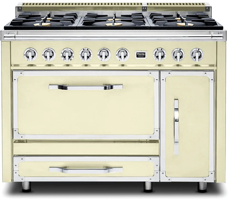 VIKING Tuscany Series 48" Dual Fuel Range, Vanilla Cream TVDR4816BVC