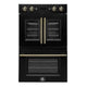 Forno Asti 30" Double Elec. Wall Oven, Upper Fr. Doors, Black — FBOEL1340-30BLK
