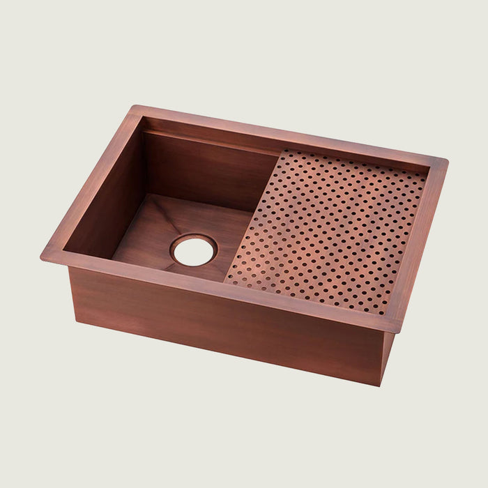 Nauxus Custom Workstation Undermount Copper Kitchen Sink, UDMK02-NX