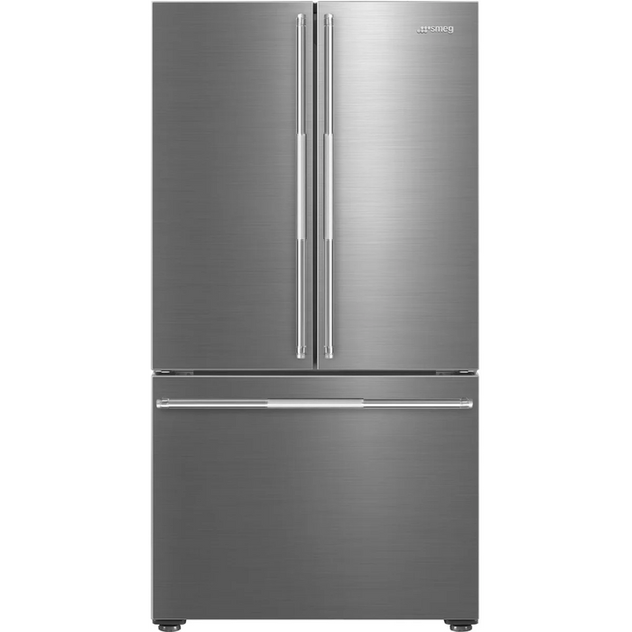 SMEG 36" Freestanding Counter Depth French Door Refrigerator, FD36UXIW