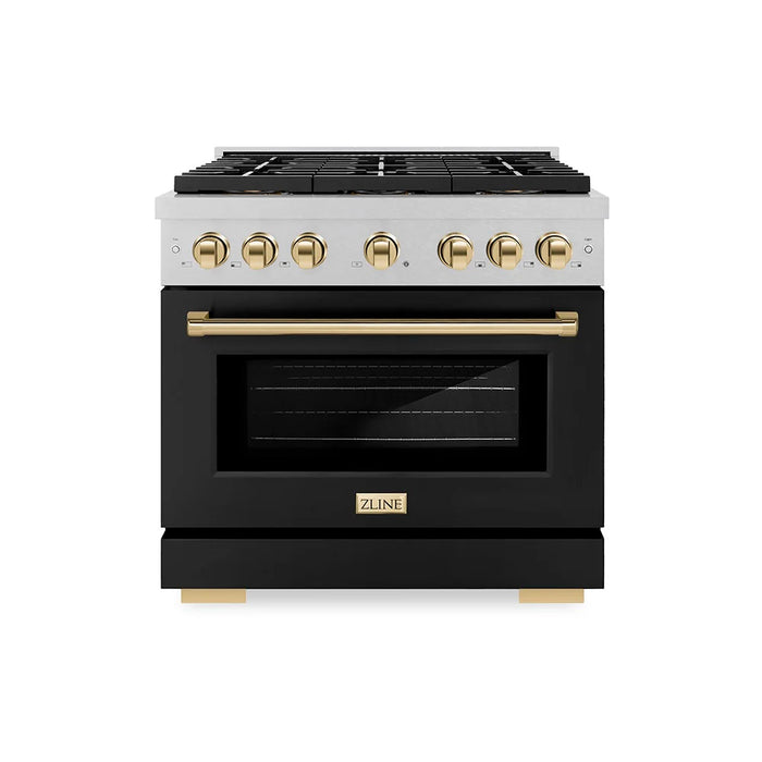ZLINE 36" Paramount Dual Fuel Range DuoPro™ Cooktop, Electric Convection Oven PSDRSZ-BLM36-G