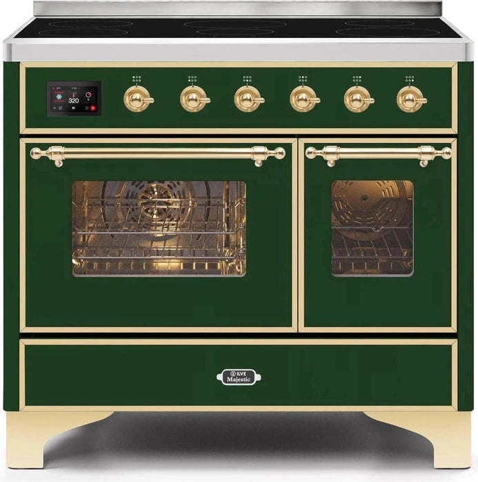 ILVE Majestic II 40" Induction Range Emerald Green Brass Trim UMDI10NS3EGG