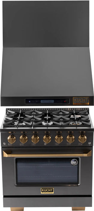 Kucht 2 Piece Kitchen Appliances Package with Gas Range in Stainless Steel KEG363-KRH363A-C