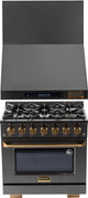 Kucht 2 Piece Kitchen Appliances Package with Gas Range in Stainless Steel KEG363-KRH363A-C
