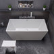 ALFI brand 59" White Rectangular Acrylic Free Standing Soaking Bathtub AB8833