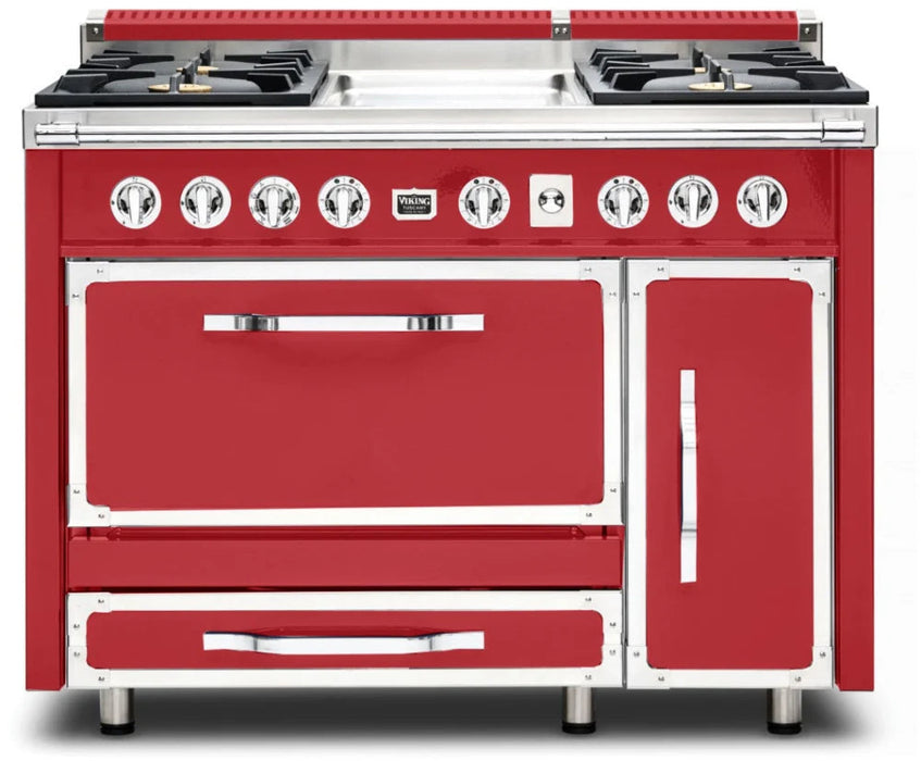 VIKING Tuscany Series 48" Dual Fuel Range Griddle, San Marzano Red TVDR4814GSM