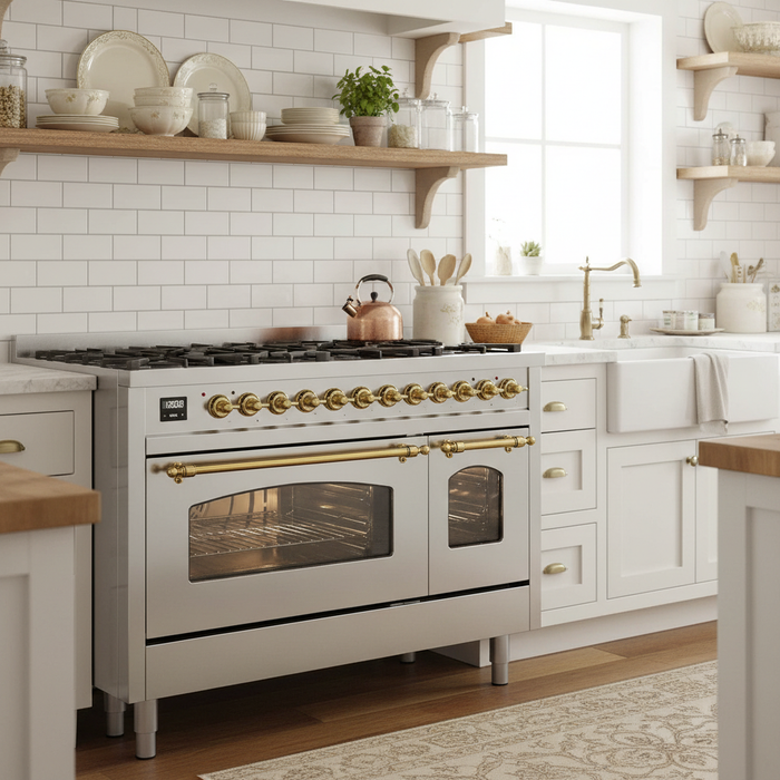 ILVE Nostalgie II Limited Edition 48" Dual Fuel Range Stainless Steel UP488NMPSSG