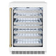 ZLINE 24" Touchstone Dual Zone 44 Bottle Wine Cooler White Matte Glass Door Champagne Bronze Handle RWDOZ-WM-24-CB