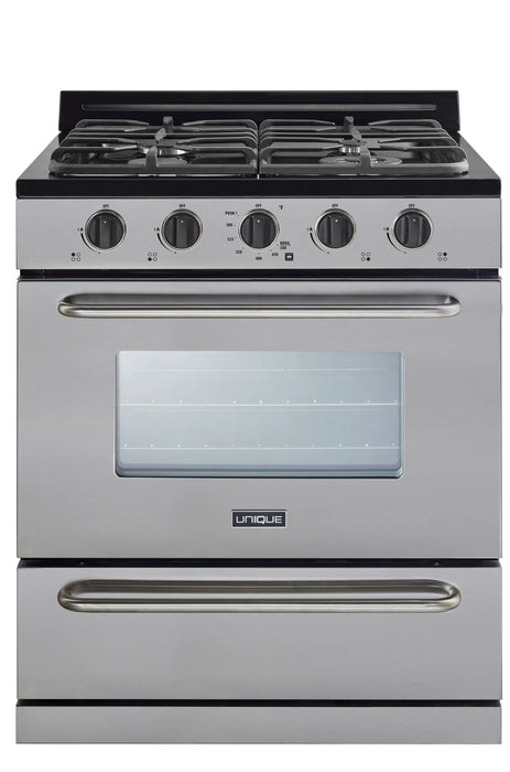 UNIQUE Classic 30" Stainless Steel Off Grid Propane Range, UGP-30G OF2 SS