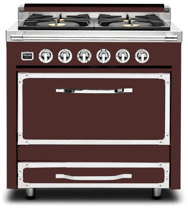 VIKING Tuscany Series 36" Dual Fuel Range, Kalamata Red TVDR3614BKA