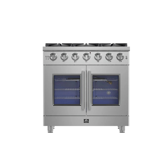 FORNO Massimo 36" French Door Gas on Gas Range FFSGS6439-36