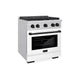 ZLINE 30"Gas Range, Convection Oven White Matte, Matte Black, SGRZ-WM-30-MB