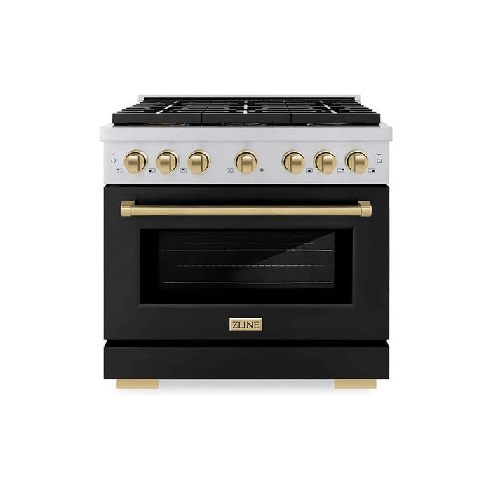 ZLINE 36" Paramount Dual Fuel Range DuoPro™ Cooktop, Electric Convection Oven PSDRZ-BLM-36-CB