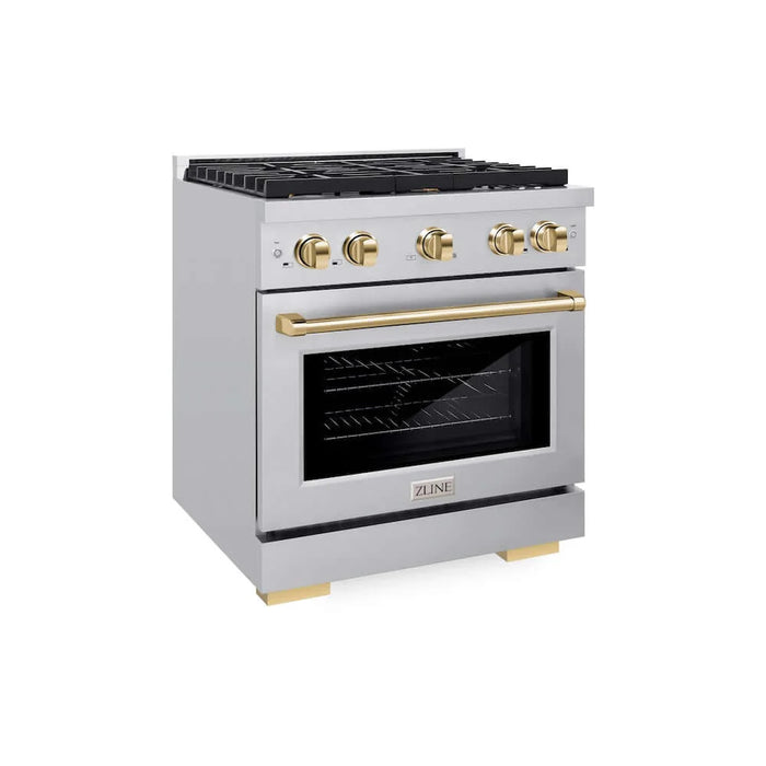 ZLINE 30 " Gas Range, Convection Oven Stainless Steel, Gold , SGRZ-30-G