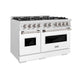 ZLINE 48"Classic Gas Range, Convection Gas Oven, DuraSnow® Stainless Steel, White Matte Door CGRS-WM-48