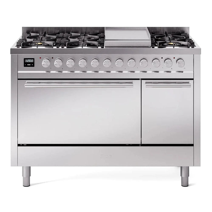 ILVE 48"Professional Plus Dual Fuel Range, Stainless Steel UP48FQMPSS