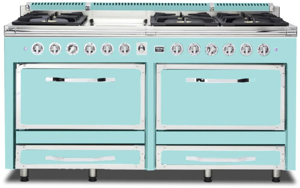 VIKING Tuscany Series 66" Dual Fuel Range Griddle, Bywater Blue TVDR6616GBW