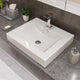 ALFI brand White 24" Rectangular Semi Recessed Ceramic Sink, Faucet Hole ABC701