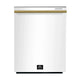 Forno Espresso 24" Built-In Dishwasher, White, Antique Brass — FDWBI8067-24WHT