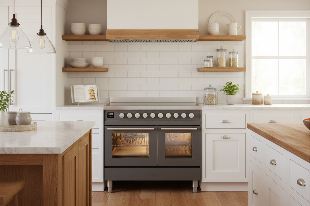 ILVE 40"Professional Plus Induction Range, Matte Graphite UPDI406WMPMG