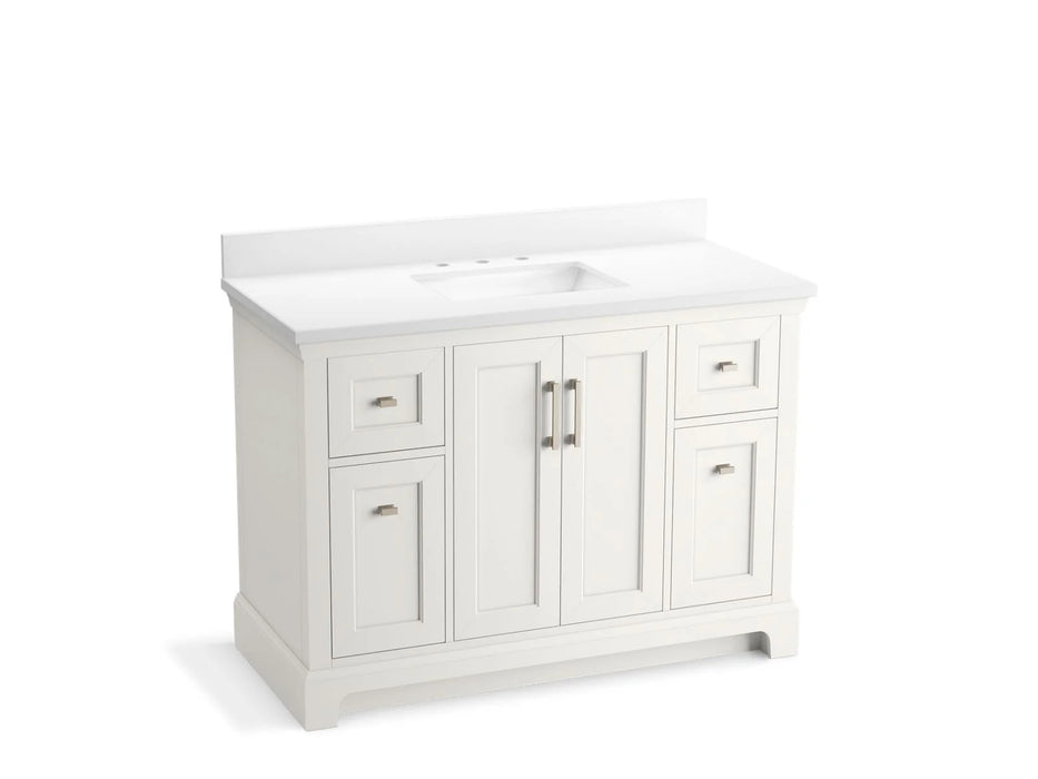 KOHLER Charlemont 48" bathroom vanity cabinet, sinks, quartz top K-29262-BD1
