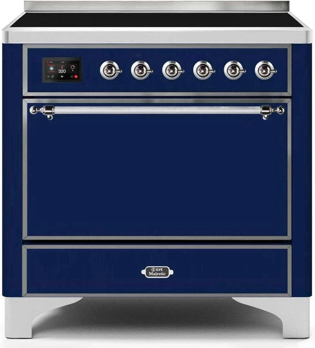 ILVE Majestic II 36" Induction Range Midnight Blue Chrome Trim UMI09QNS3MBC