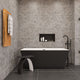 ALFI brand 59" Black & White Rectangular Acrylic Soaking Bathtub AB8834