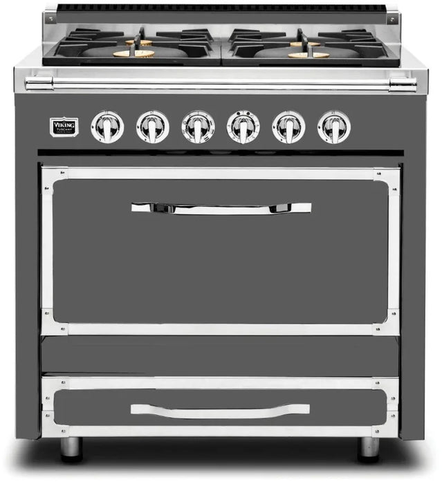 VIKING Tuscany Series 36" Dual Fuel Range, Damascus Grey TVDR3614BDG