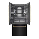 ZLINE 36" Built-In Bottom Freezer Refrigerator with Water Dispenser, Ice Maker, Black SS, Graphite Gray Interior, Champagne Bronze GRBIVZ-BS-36-CB