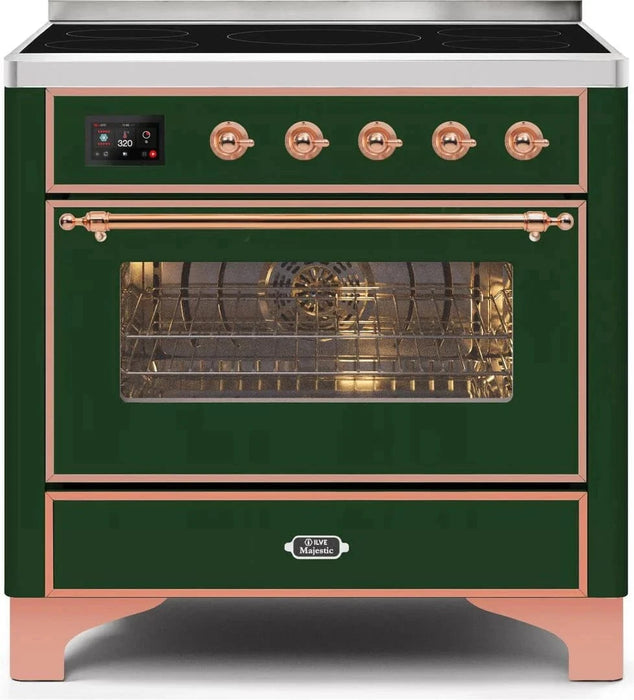 ILVE Majestic II 36" Induction Range Emerald Green Bronze Trim UMI09NS3EGP