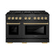ZLINE 48" Paramount Dual Fuel Range, Electric Convection Oven, Black Satin Stainless Steel SDRBSZ-48-CB